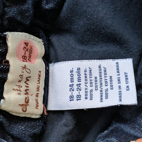 vintage old navy pleated dark wash denim skort 18-24 months baby girl - Picture 3 of 6